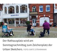 Urban Sketchers in Eckernf&ouml;rde Foto: Birte St&auml;hrmann